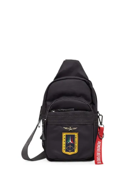 Aeronautica Militare logo-patch zip-around belt bag Grey AM342