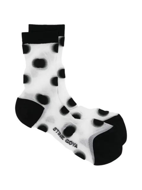 Stine Goya polka-dot sheer-finish socks White SGA0692288