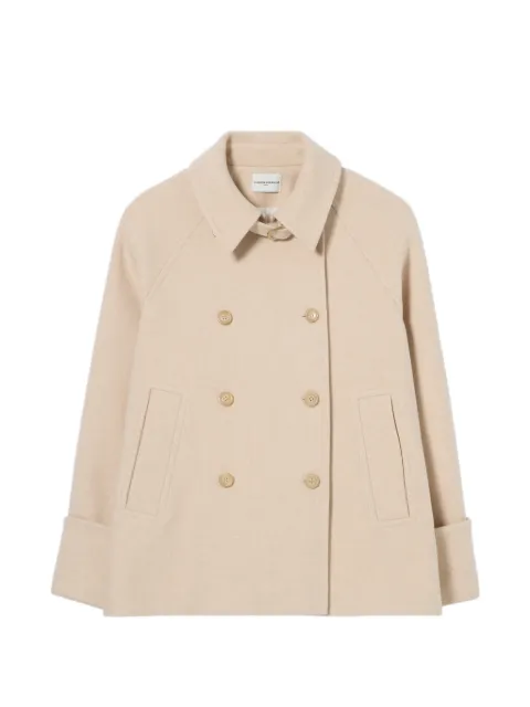 Claudie Pierlot short peacoat with shirt collar Neutrals CFPOU00838