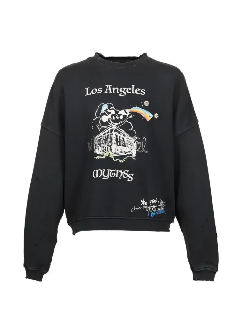 Paly Mythss distressed graphic-print sweatshirt Black 4U009Q1010