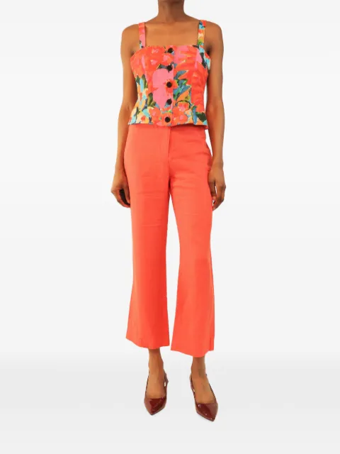 Mara Hoffman floral-print linen trousers and top set Orange REDLINENTOPANDTROUSERSSET