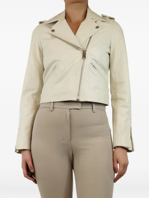 Claudie Pierlot faux-leather jacket Neutrals ECRUFAUXLEATHERJACKET