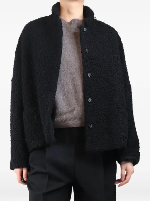 Apuntob textured wool single-breasted coat Black BLACKWOOLTEXTUREDJACKET