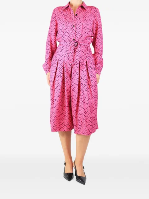 Vanessa Seward heart-print belted jumpsuit Pink PINKANDBLACKHEARTPRINTMIDIJUMPSUIT