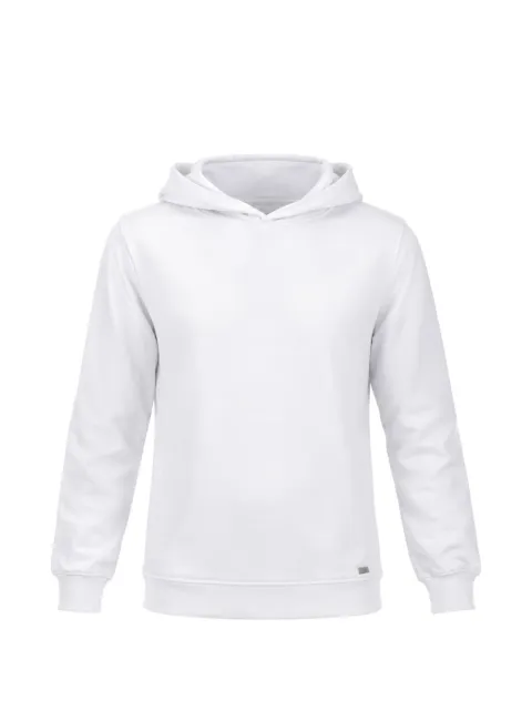 Daniele Alessandrini logo-plaque cotton hoodie White TSH1346