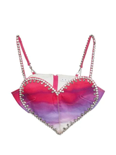 AREA ombre crystal-embellished top Pink 1328320