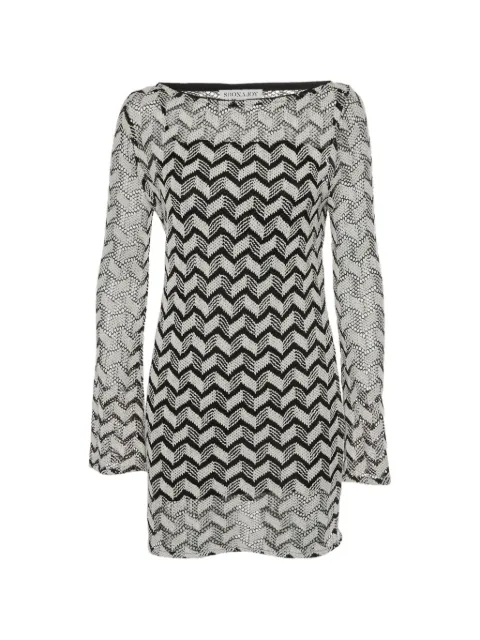 Shona Joy chevron crochet mini dress White 1329877