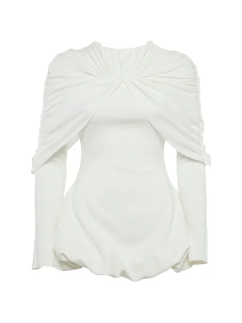 CHATS BY C.DAM draped bubble-hem mini dress White 1278661