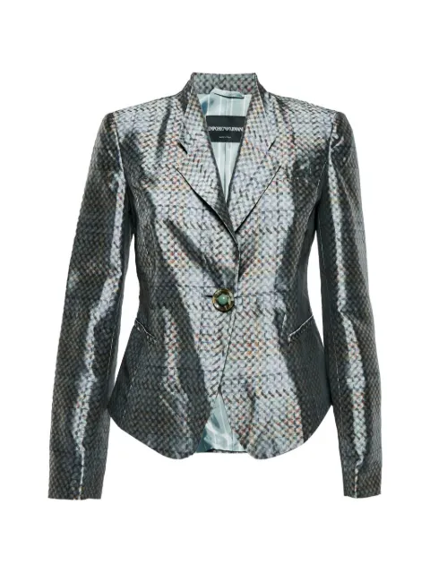 Emporio Armani Pre-Owned geometric-print blazer Silver 1313716