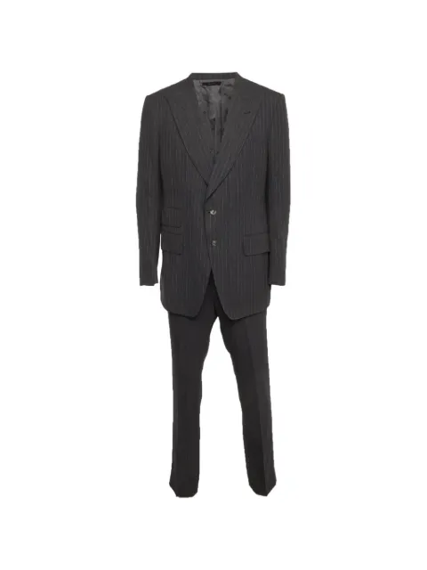 Tom Ford Vintage single-breasted striped wool suit Grey 1329583