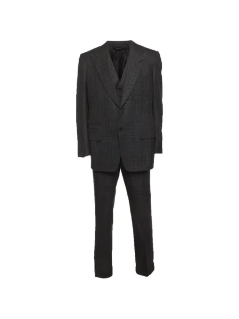 Tom Ford Vintage houndstooth three-piece suit Grey 1329699