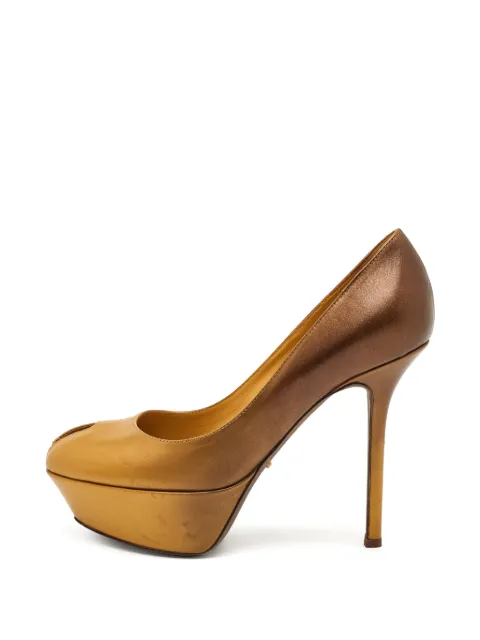 Sergio Rossi Vintage peep-toe platform pumps Gold 1357298