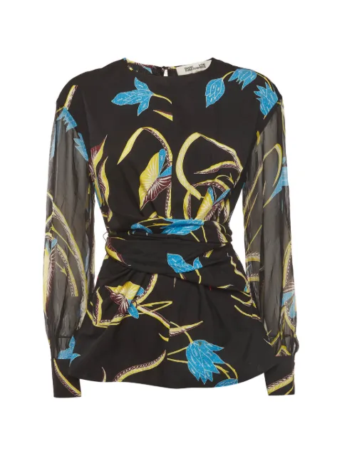 Diane Von Furstenberg Vintage floral-print blouse Black 1338887