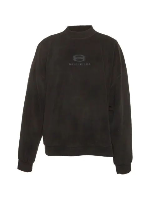 Balenciaga Pre-Owned logo-embroidered fleece sweatshirt Black 1329161