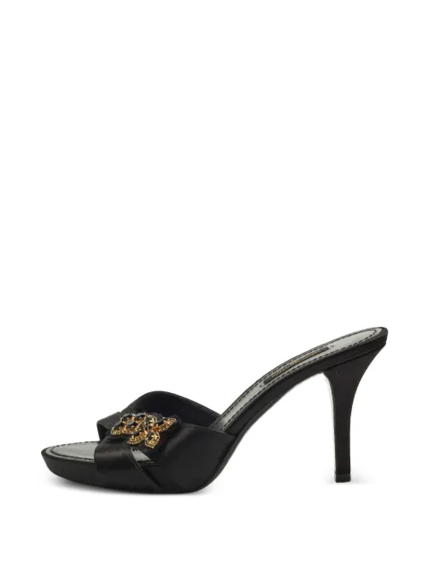 Louis Vuitton Pre-Owned embellished satin mules Black 1306846