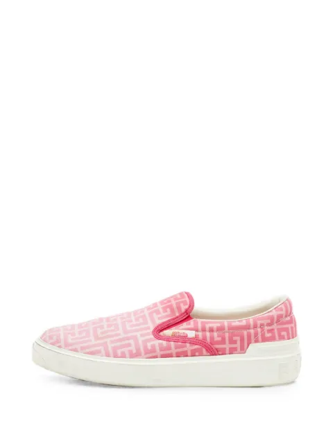 Balmain Pre-Owned x Barbie Monogram slip-on sneakers Pink 1349082