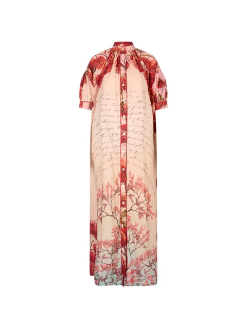 F.R.S For Restless Sleepers Mete floral-print broderie-anglaise maxi dress Neutrals AB000851TE00901