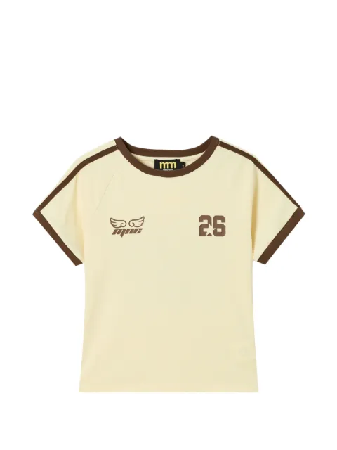 Mini Cream contrast-trim raglan-sleeve T-shirt Neutrals 6UM657A