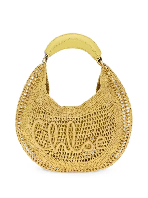 Chloé Summer Banana logo-embroidered shoulder bag Neutrals CH25US902P08