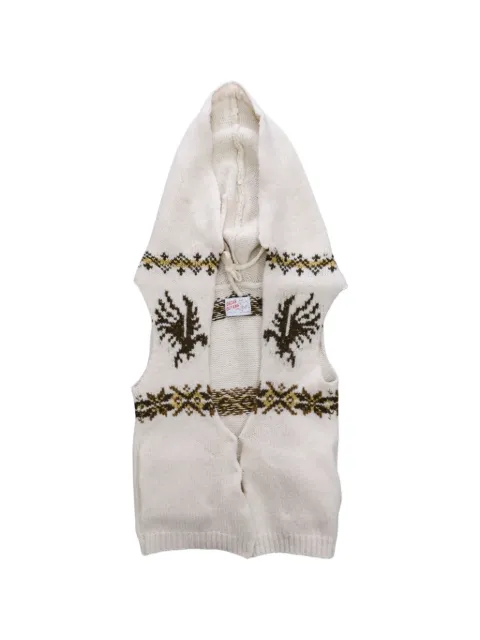 Oscar Ouyang Eagle Fair Isle hooded gilet Neutrals OOSS260013