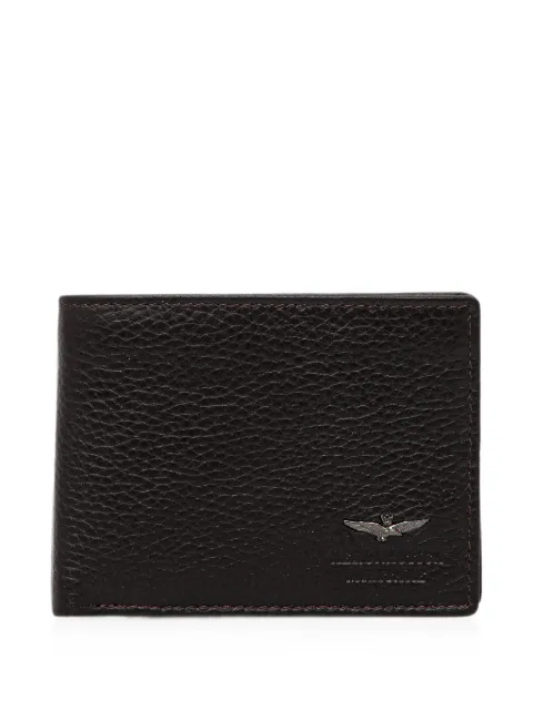 Aeronautica Militare logo-plaque grained wallet Brown AM181