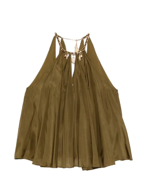 ZIMMERMANN shell-embellished chain-link blouse Green 7597TSS263