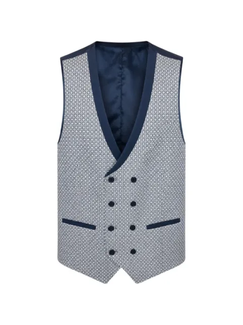 ROBERTO VINCENTI geometric-pattern double-breasted waistcoat Blue C49454360BLUE