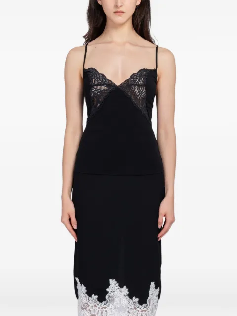 Beaufille Papillon Cami lace-trim top Black BFSS26B02