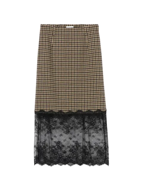 Claudie Pierlot straight checked skirt Neutrals CFPJU00953