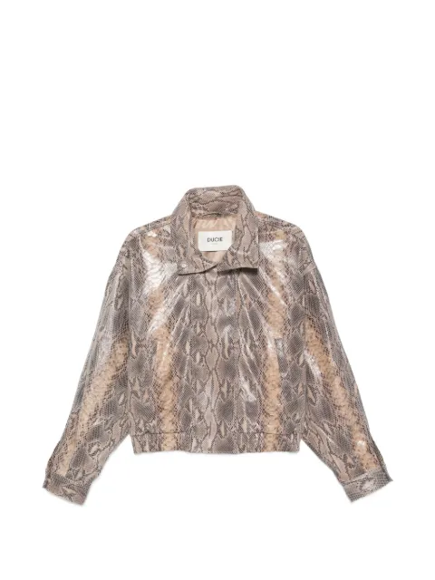 ducie Jasmine python-print leather jacket Neutrals JASMINE