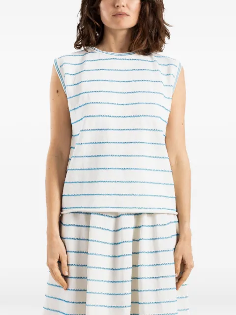 Bielo wavy-stripe knitted top White BIEVT017