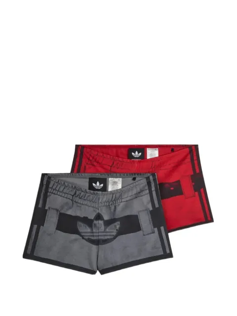 AVAVAV x adidas Originals logo-print shorts (set of two) Grey AVPRINTSHORTSBLK