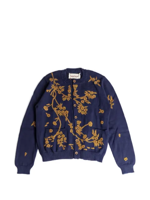 Baziszt Blossom embroidered cardigan Blue KC01