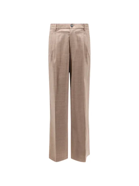 AMARANTO double-pleat welt-pocket trousers Brown B6AB0041CORDA