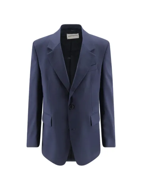 AMARANTO single-breasted notch-lapels blazer Blue B6AB0021NAVY