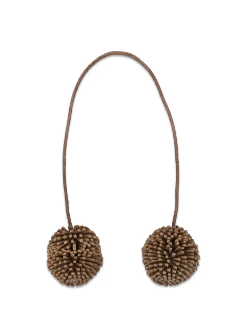 DRAGON DIFFUSION pom-pom leather bag charm Neutrals PCTAUPE