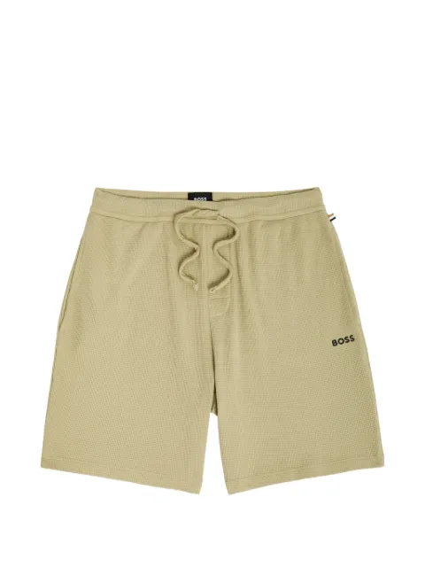 BOSS waffle-knit drawstring pajama shorts Neutrals 50535884