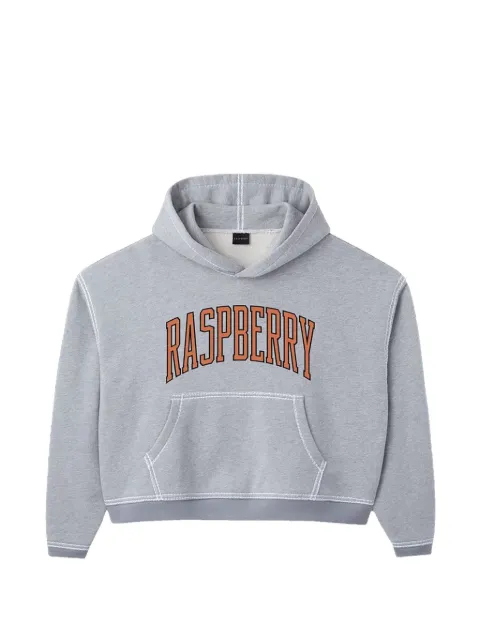 GV Gallery logo-print contrast-stitch hoodie Grey GV030