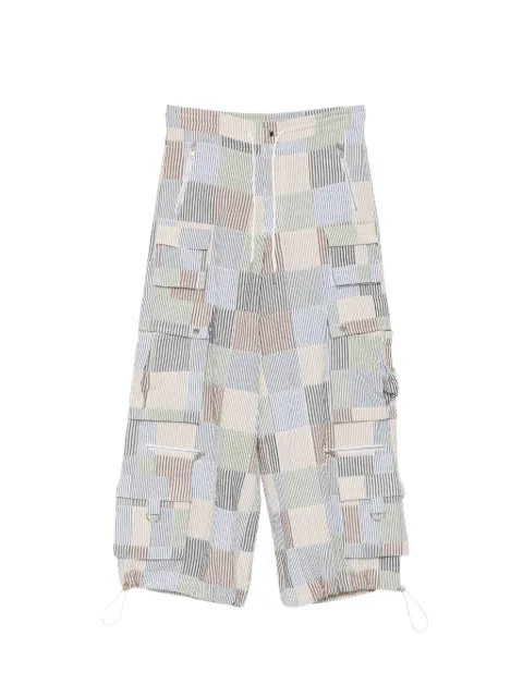 Cynthia Rowley Millie patchwork cargo pants Blue 26S1PT24CO