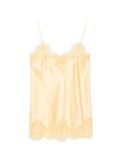 MANSPHIL V-neck lace-trim top Yellow 260305