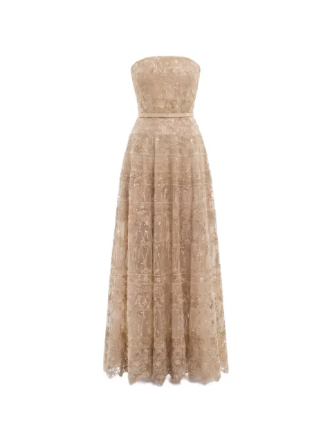 Saiid Kobeisy strapless beaded tulle dress Gold RTWFW2538