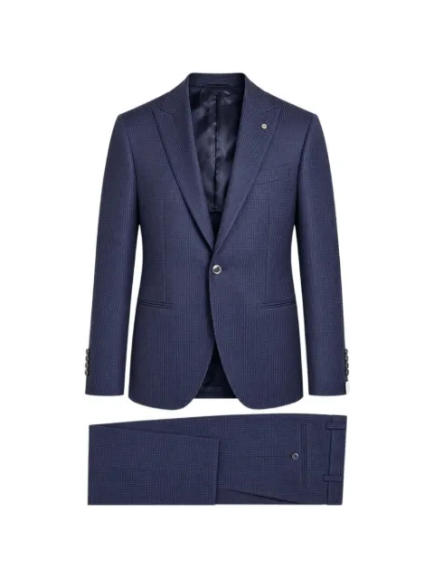 LUIGI BIANCHI MANTOVA textured single-breasted suit Blue 3301913438BLUE