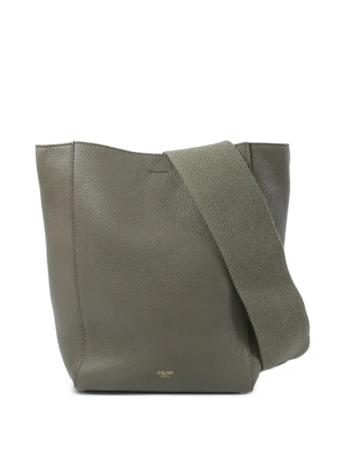 Celine Pre-Owned Sangle leather shoulder bag Grey SANGLEBUCKETSMALL