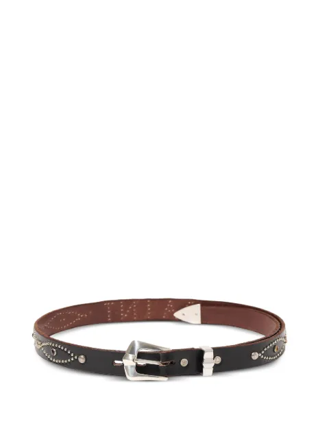 SAINT MXXXXXX HTC Narrow stud-embellished belt Black SMMK80000C66
