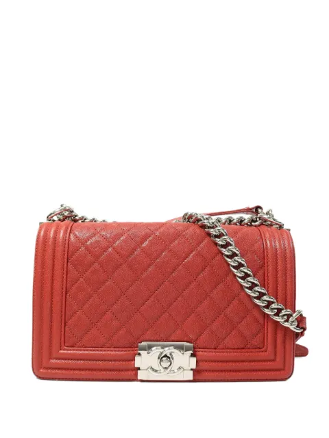 CHANEL Pre-Owned Boy quilted shoulder bag Red A67086