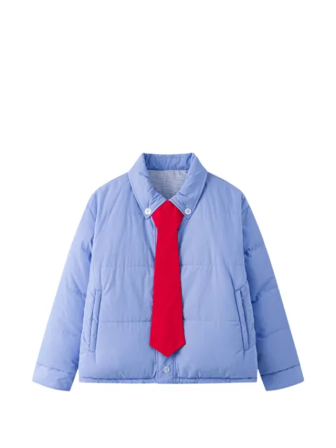 SSSTUFFF reversible pinstripe-pattern puffer jacket Blue STFAW25RSDPBW