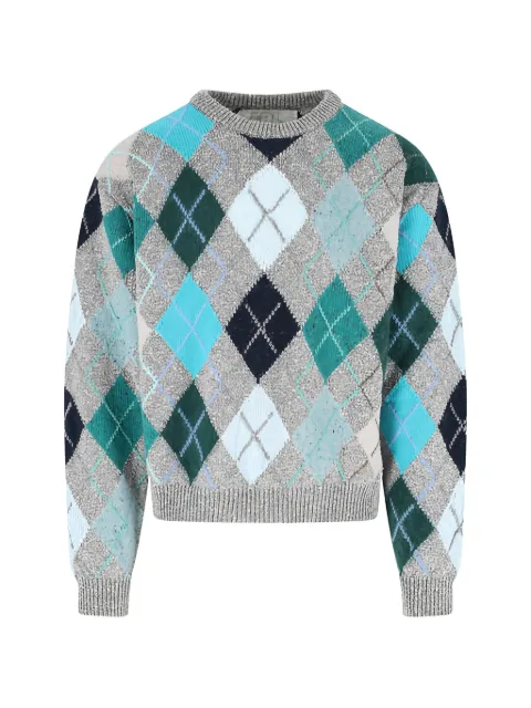 ERL argyle crew-neck sweater Grey ERL12N016SS261