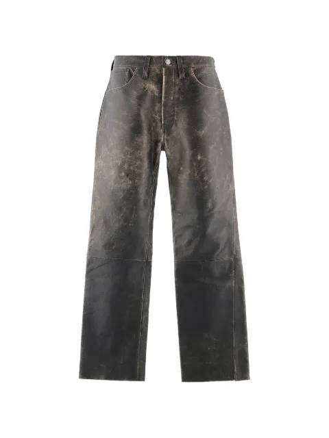 SAINT MXXXXXX faded-effect leather trousers Black SM26SSMMK80000C48BK