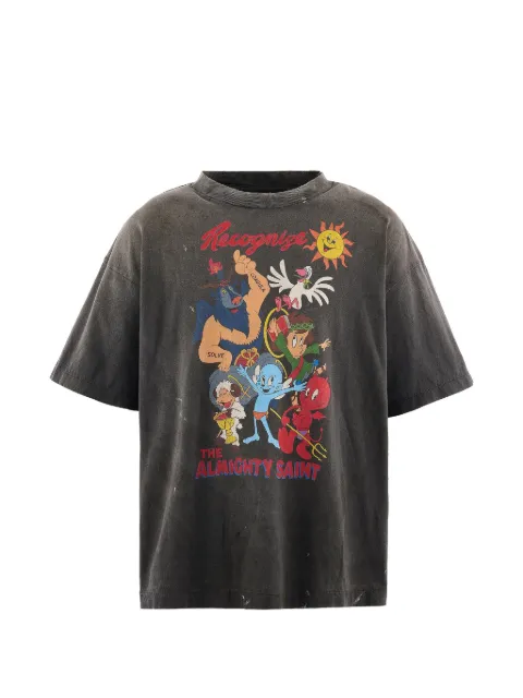SAINT MXXXXXX graphic-print distressed T-shirt Grey SM26SSMMK80000008BK