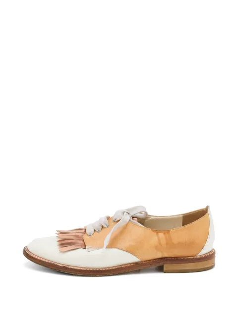 Oscar de la Renta Pre-Owned fringe lace-up Derby shoes Neutrals 725118